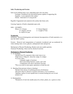 Soils: Weathering and Erosion