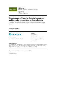 The conquest of Ambriz: Colonial expansion and