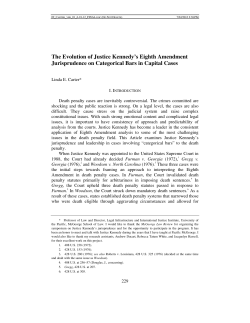 The Evolution of Justice Kennedy`s Eighth Amendment