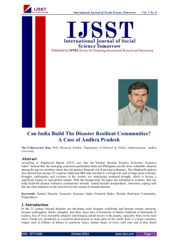 Can India Build The Disaster Resilient Communities? A Case of
