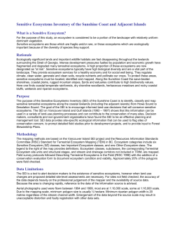 Sensitive Ecosystems Inventory of the Sunshine Coast and Adjacent