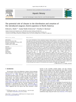 The potential role of climate in the distribution and zonation of the