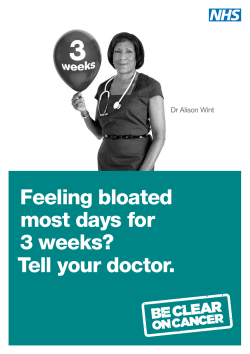 Feeling bloated most days for 3 weeks? Tell your doctor.