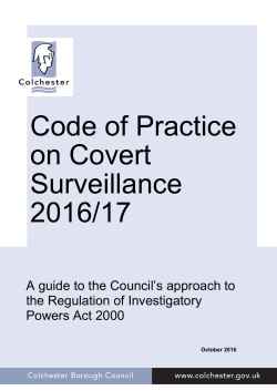 Code of Practice on Covert Surveillance