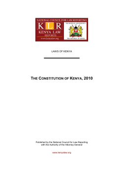 the constitution of kenya, 2010 - Institute for International and