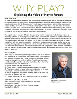 Explaining the Value of Play to Parents