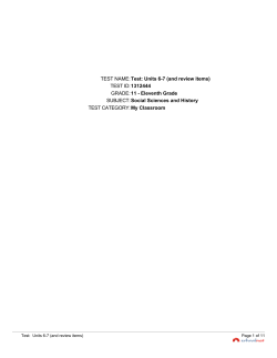 Unit 6-7 Take Home Test - Public Schools of Robeson County