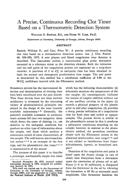 A Precise, Continuous Recording Clot Timer Based on a