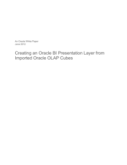 Creating an Oracle BI Presentation Layer from OLAP Cubes