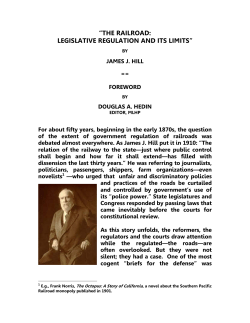 "The Railroad: Legislative Regulation and Its Limits." (1910).
