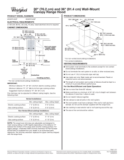 30" (76.2 cm) and 36" (91.4 cm) Wall