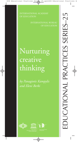 Nurturing creative thinking - UNESDOC