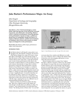 Jake Barton`s Performance Maps: An Essay