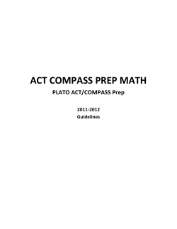 ACT/COMPASS Prep Math - North Coast Tech Prep