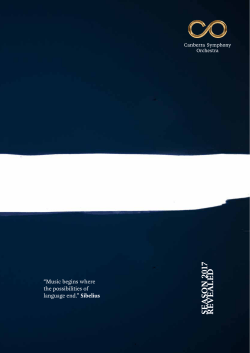 se a so n 2017 revealed - Canberra Symphony Orchestra