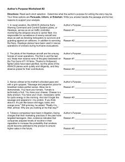 Author`s Purpose Worksheet #2