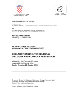 declaration on intercultural dialogue and conflict prevention