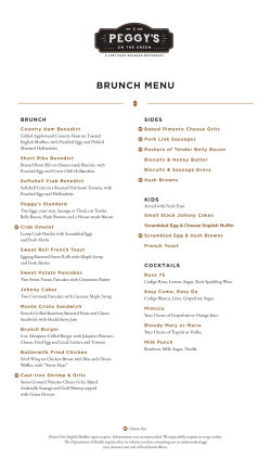 Menu - Peggys on the Green