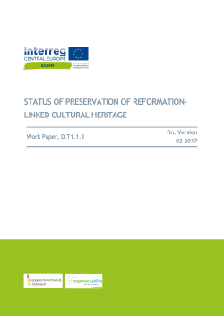 D.T1.1.3 Work-paper status of preservation Reformation
