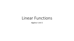 Algebra I Unit 5