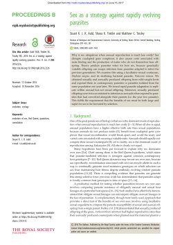 Sex as a strategy against rapidly evolving parasites