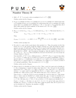 Number Theory B