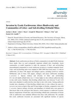 Invasion by Exotic Earthworms Alters Biodiversity and Communities