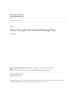 Three Principles for Federal Housing Policy