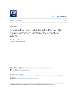 Abolished by Law- Maintained in Practice: The Trokosi as Practiced