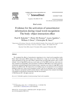 The body&ndash;object interaction effect