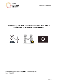 Screening for the most promising business cases for P2X