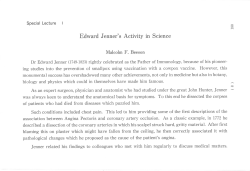 EdWard Jenner`S Activity in Science