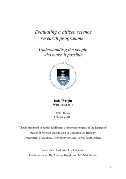 Evaluating a citizen science research programme