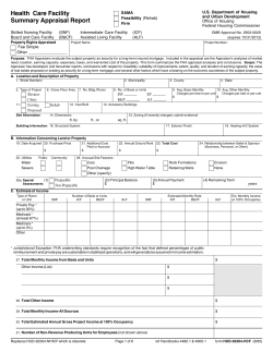 Health Care Facility Summary Appraisal Report