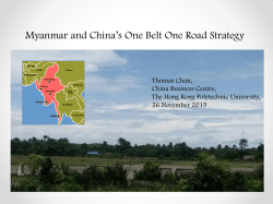 Myanmar and China`s One Belt One Road Strategy