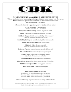 sample spring 2015 group appetizer menu