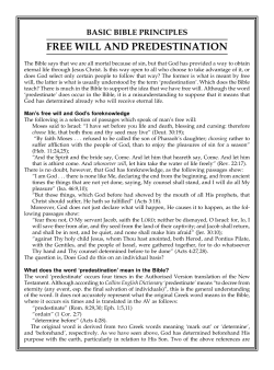 Basic Bible principle - Free will and predestination.indd