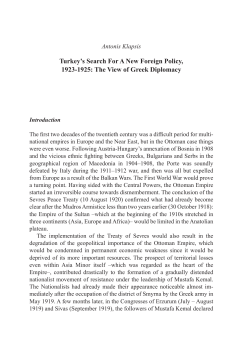 Turkey`s Search For A New Foreign Policy, 1923