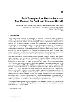 Fruit Transpiration: Mechanisms and Significance for
