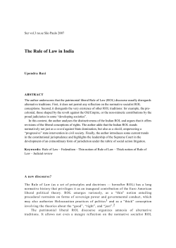 The Rule of Law in India