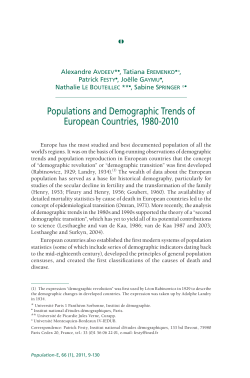 Populations and Demographic Trends of European Countries