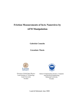 Friction Measurements of InAs Nanowires by AFM Manipulation