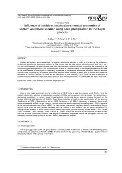 Influence of additives on physico-chemical properties of sodium