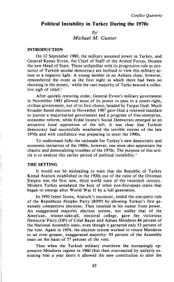 Political Instability in Turkey During the 1970s by Michael M. Gunter