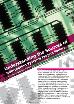 Understanding the sources of Information Systems Project Failure