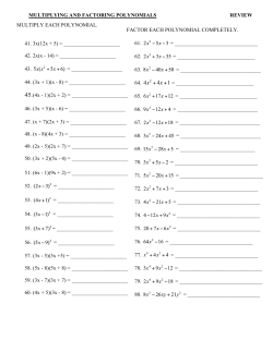 Multiplying and Factoring Worksheet (Page 1 and 2)