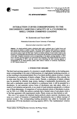 interaction curves corresponding to the decohesive carrying