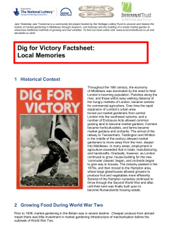Dig for Victory Factsheet: Local Memories