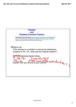 day 150 may 9 reverse distributive property factoring.notebook