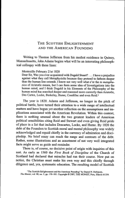 The Scottish Enlightenment and the American